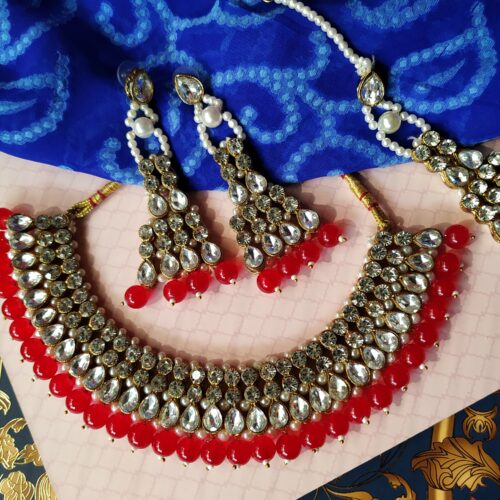 KUNDAN RED NECKLACE