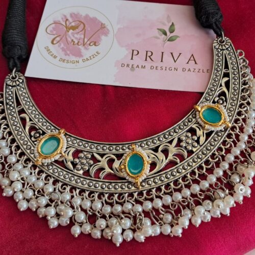 HALF MOON pachhi kundan Necklace