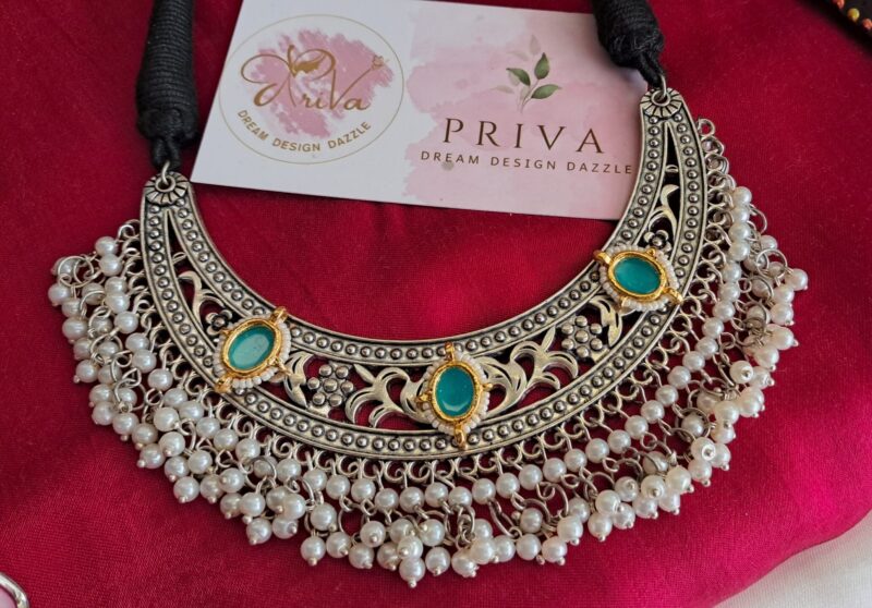 HALF MOON pachhi kundan Necklace