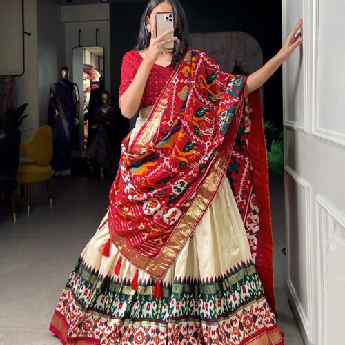 NAVRATRI SPECIAL- CREAM MARRON