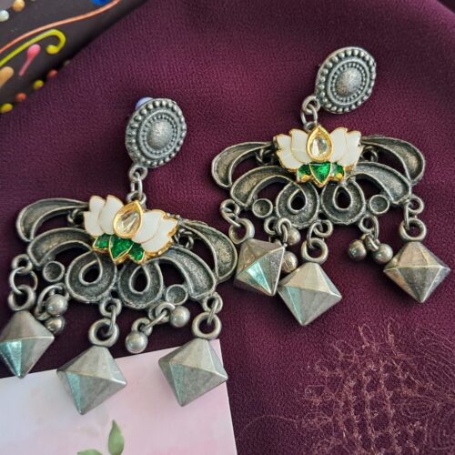 LOTUS PACHI KUNDAN EARRINGS