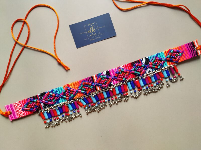 Handmade Pearl Beaded Stone Work Waist Belt MULTI