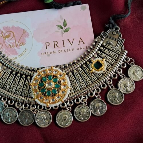 Kaheela pachi kundan Necklace