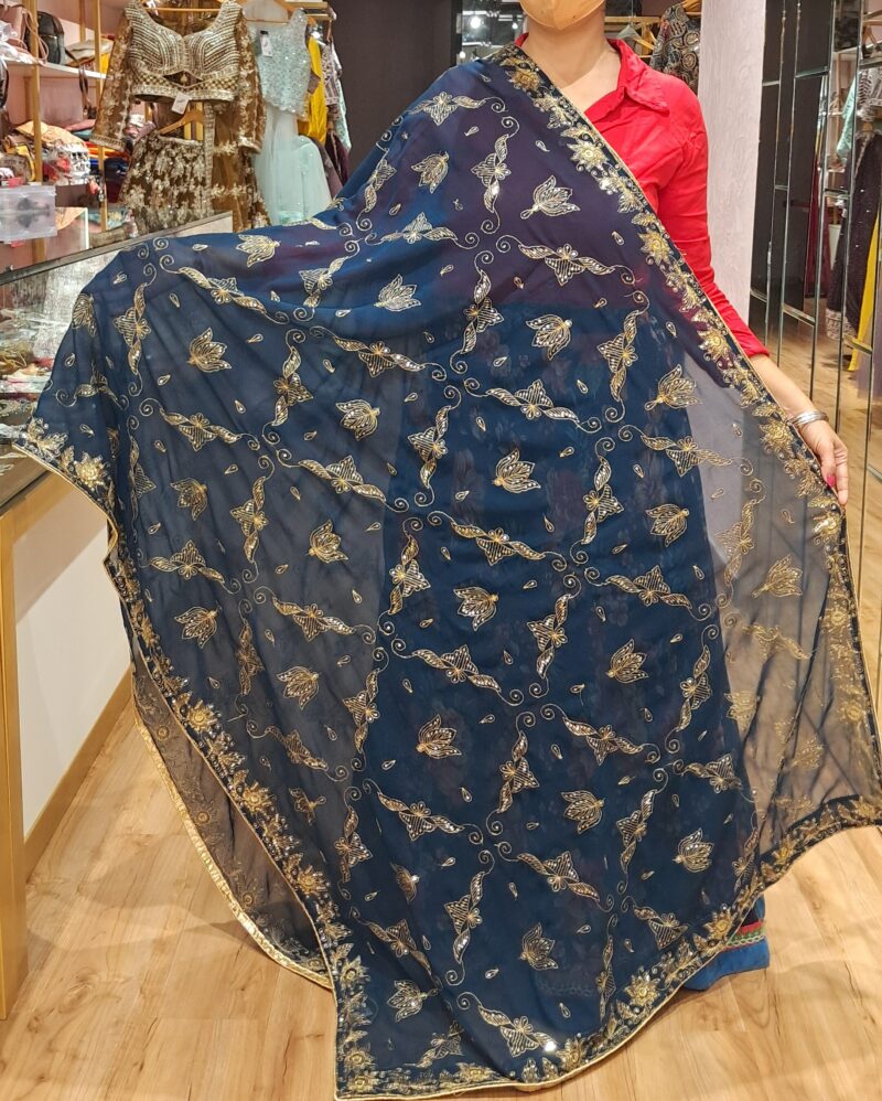 VINTAGE DUPATTA - BLUE - Image 2