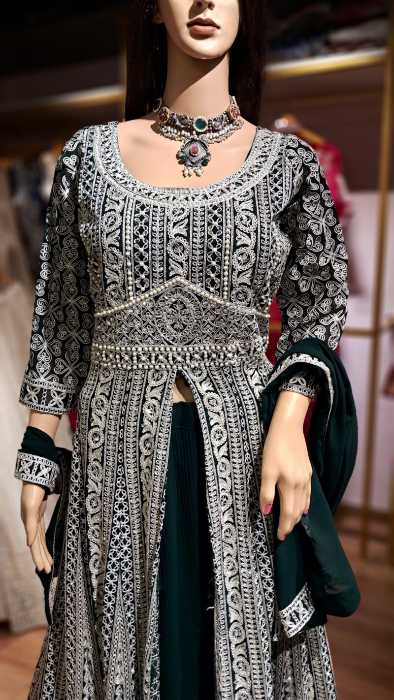Sequin Embroidered Georgette Anarkali Set - Image 2