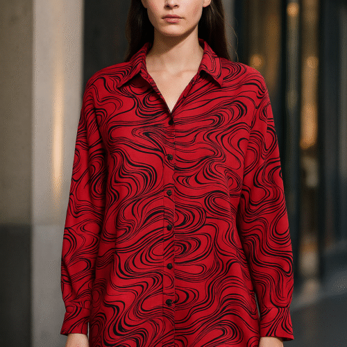 Abstract Curve RED Shirt