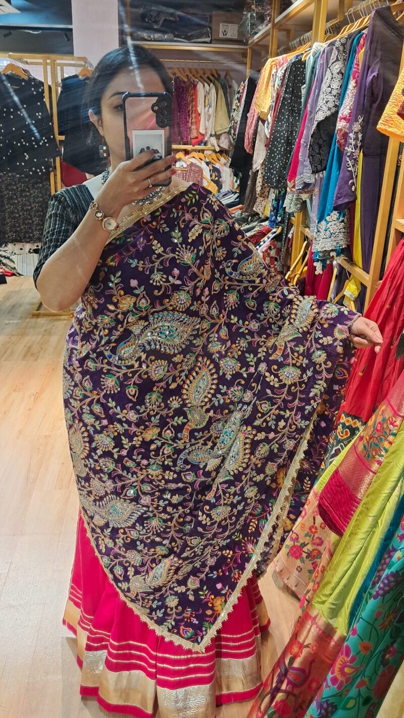 PEACOCK EMBROIDERY DUPATTA - Image 3