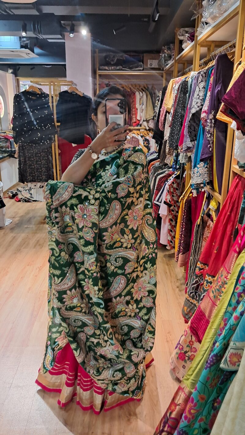 DESIGNER GREEN DUPATTA 6 - Image 4