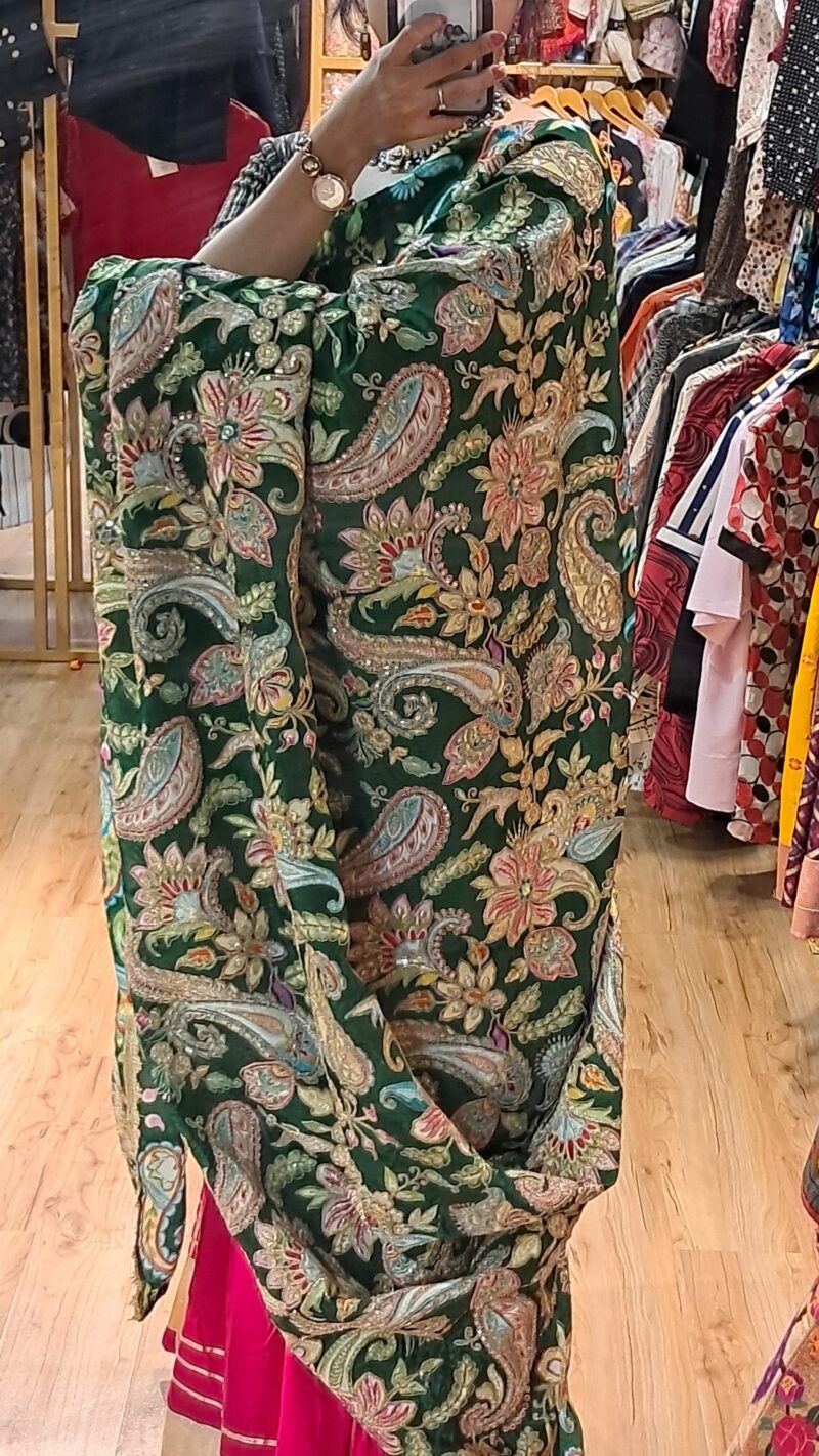 DESIGNER GREEN DUPATTA 6 - Image 2