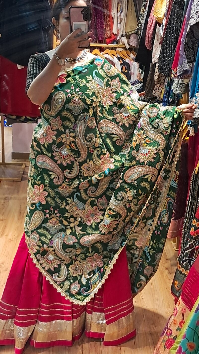 DESIGNER GREEN DUPATTA 6 - Image 3