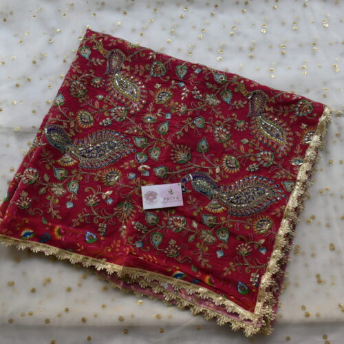 DESIDNER PINK DUPATTA 7