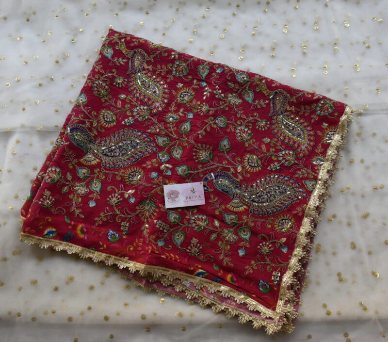 DESIDNER PINK DUPATTA 7