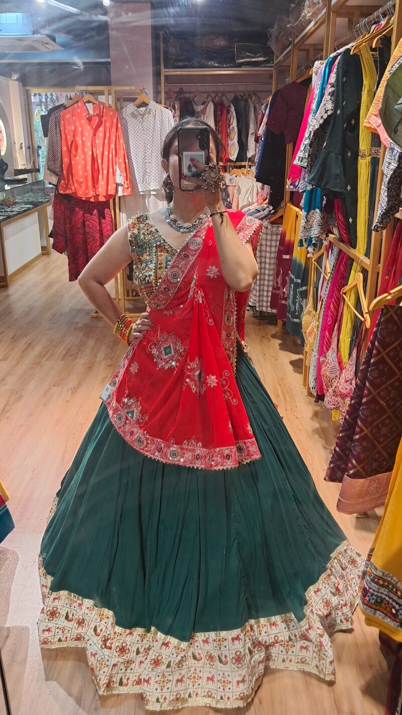 GREEN CHANIYA CHOLI - Image 2