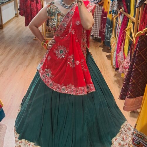 GREEN CHANIYA CHOLI