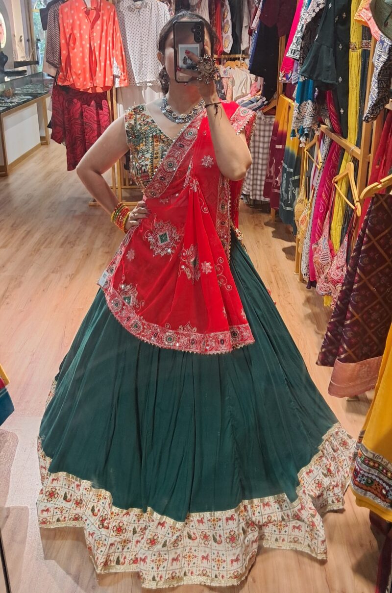 GREEN CHANIYA CHOLI
